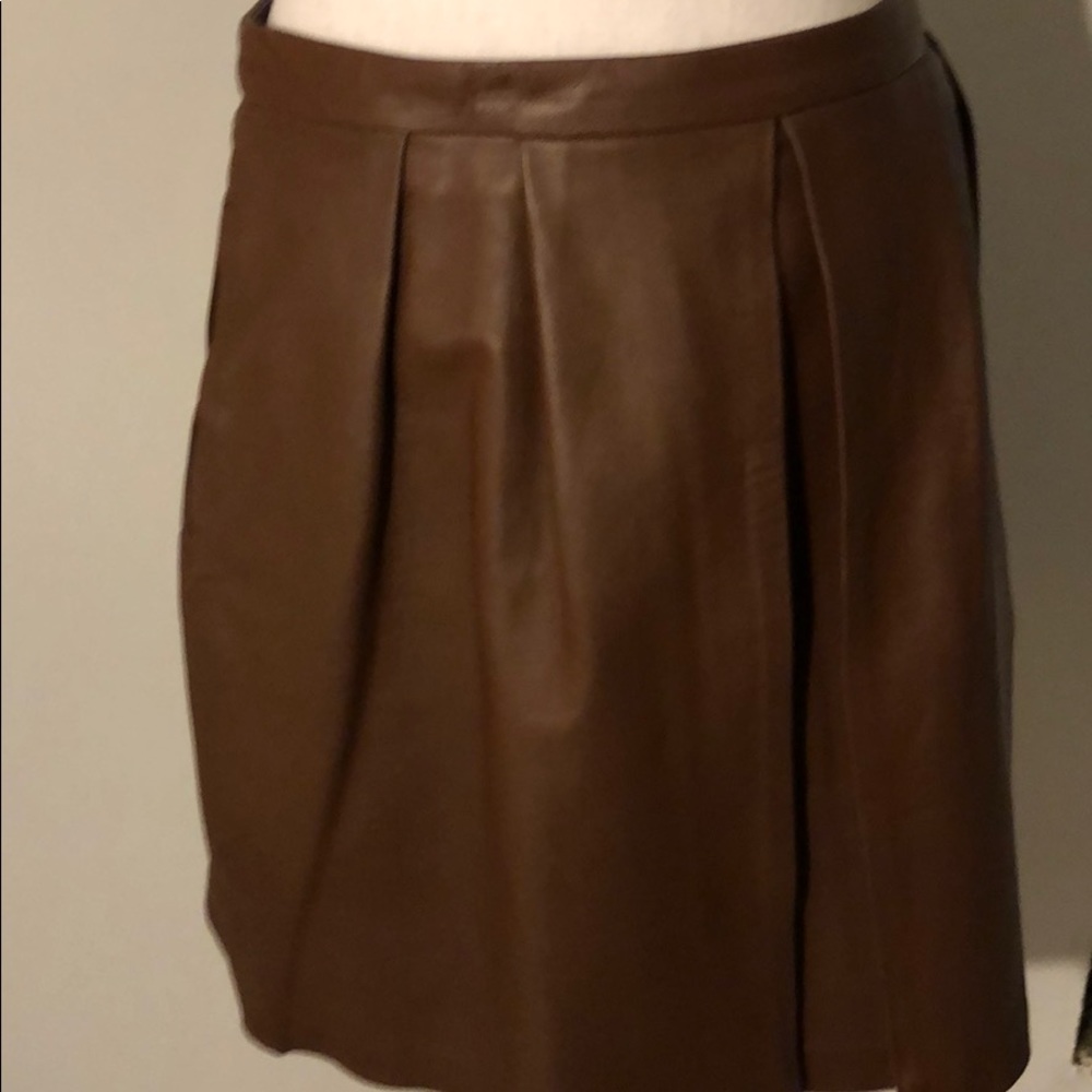 Michael Kors brown leather skirt 14